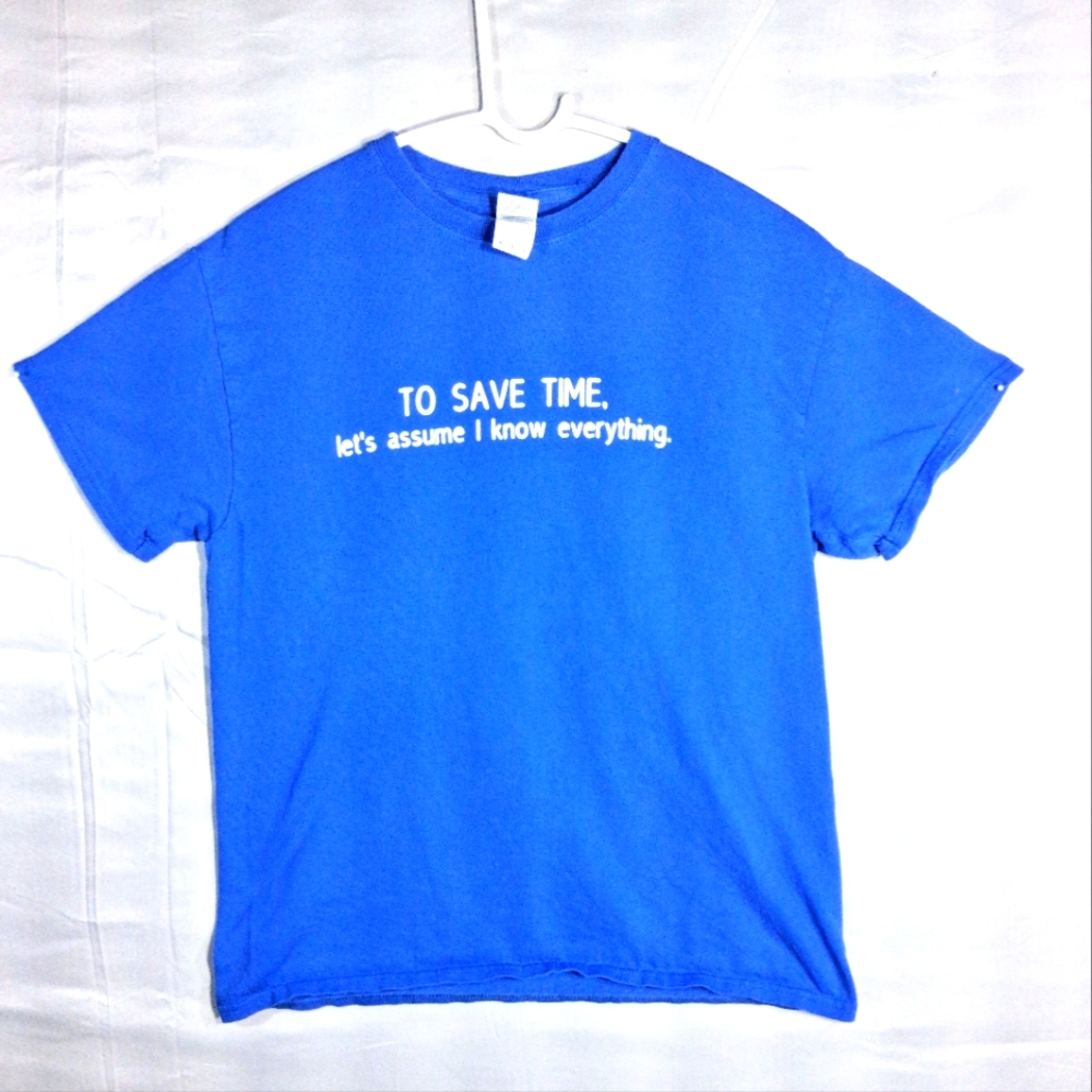 Kids Gildan Size 8 Blue Novelty Heavy Cotton Tee